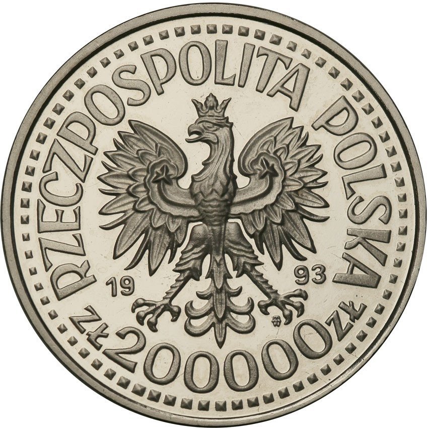 III RP. PRÓBA Nikiel 200 000 złotych 1993 Kazimierz Jagiellończyk